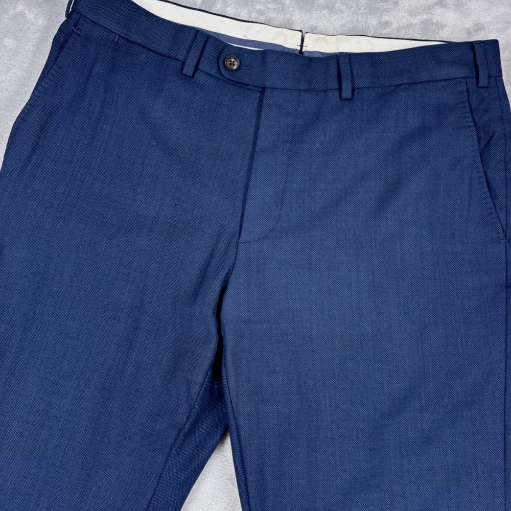 SUITSUPPLY Brescia Dress Pants Mens 36x29 Blue Pure Wool S130s Slim Trousers